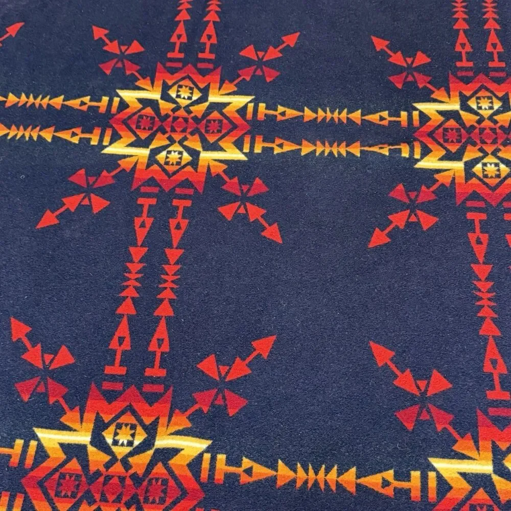 Vtg. Beaver State Pendleton Wool Reversible Aztec Pattern Blanket